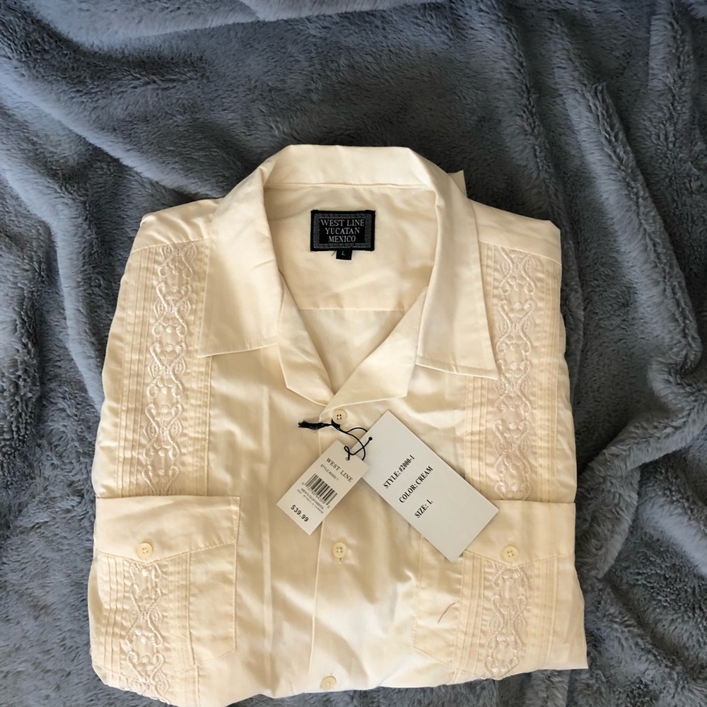 NWT West Line Yucatán Mexico Button Down Size L